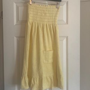 Juicy Couture yellow Terry strapless dress